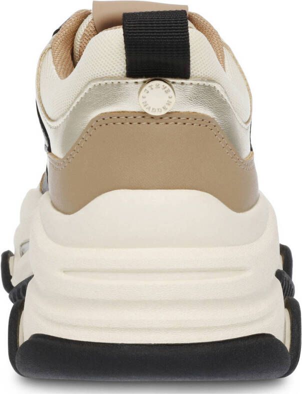 Steve Madden Progressive chunky leren sneakers kaki zwart