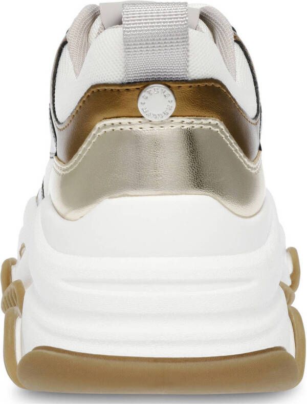 Steve Madden Progressive chunky leren sneakers zilver goud