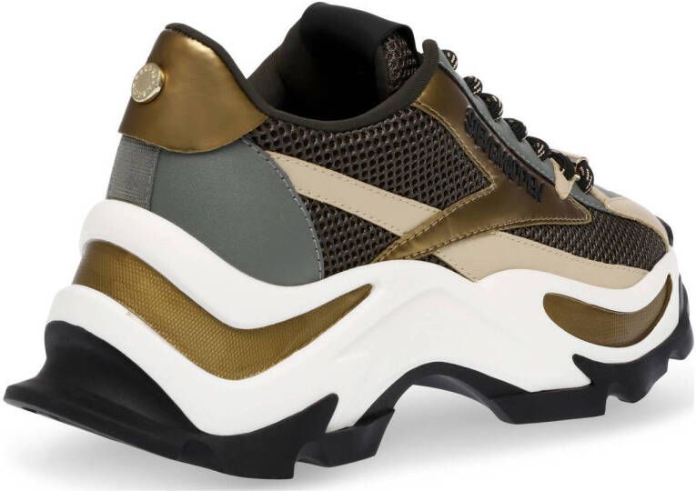 Steve Madden Zoomz chunky sneakers zwart goud