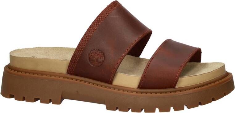 Timberland Clairemont Way leren slippers cognac