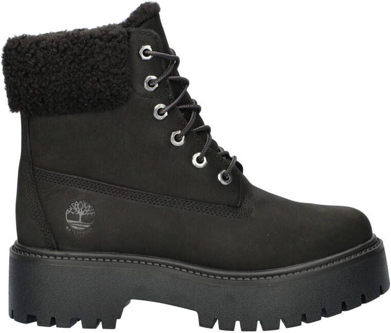 Timberland Stone Street gevoerde nubuck veterboots zwart