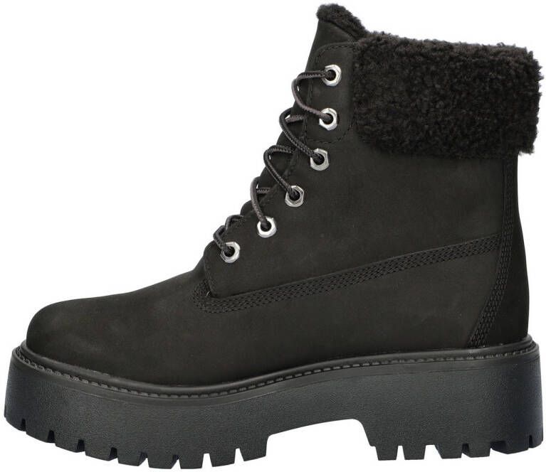 Timberland Stone Street gevoerde nubuck veterboots zwart