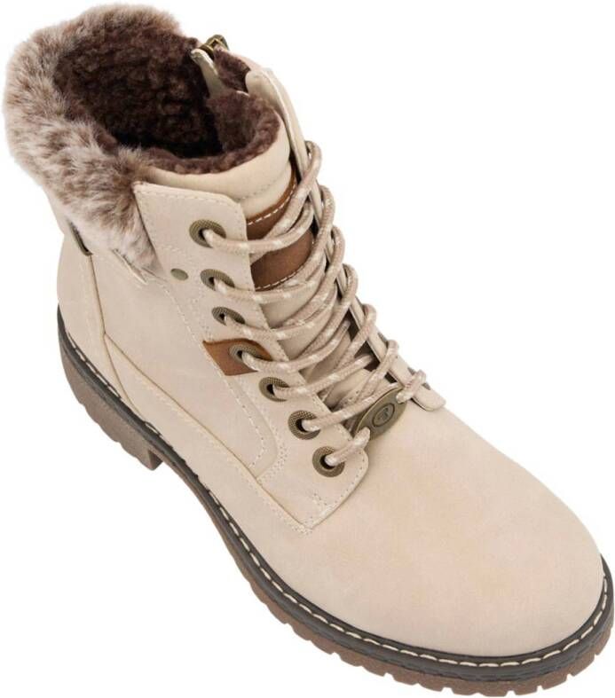 Tom Tailor gevoerde veterboots licht beige