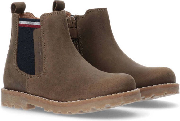 Tommy Hilfiger chelsea boots groenbruin