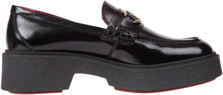 Tommy Hilfiger chunky leren loafers met gesp zwart