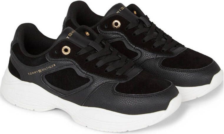 Tommy Hilfiger chunky leren sneakers zwart