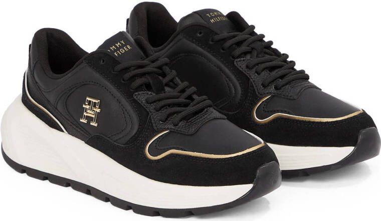 Tommy Hilfiger chunky leren sneakers zwart