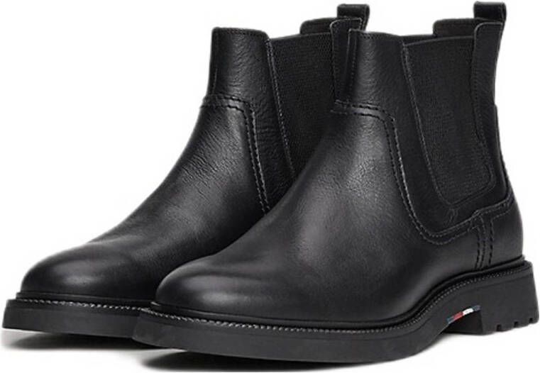 Tommy Hilfiger leren chelsea boots zwart