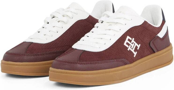 Tommy Hilfiger leren sneakers bordeaux