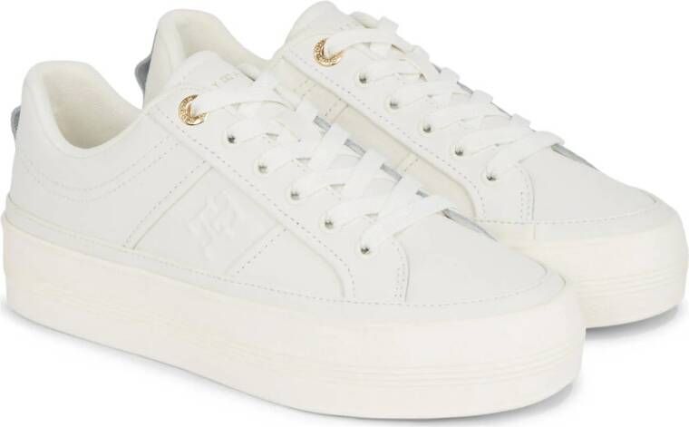 Tommy Hilfiger leren sneakers ecru