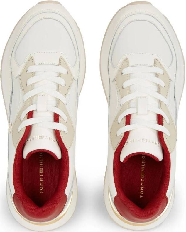 Tommy Hilfiger leren sneakers wit beige