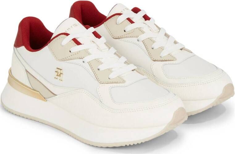 Tommy Hilfiger leren sneakers wit beige