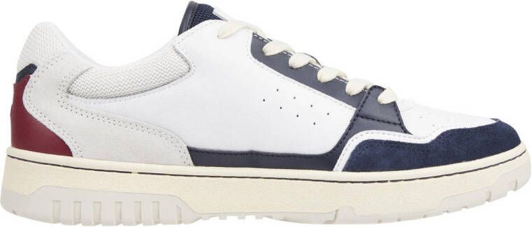 Tommy Hilfiger leren sneakers wit donkerblauw