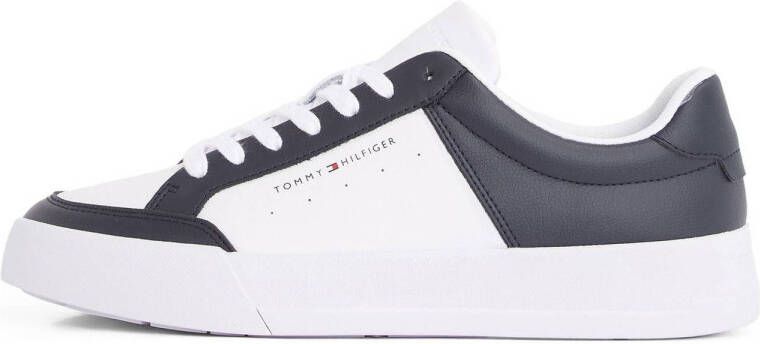 Tommy Hilfiger leren sneakers wit donkerblauw