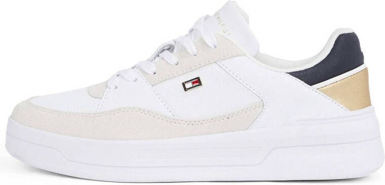 Tommy Hilfiger leren sneakers wit goud blauw