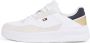 Tommy Hilfiger leren sneakers wit goud blauw - Thumbnail 2