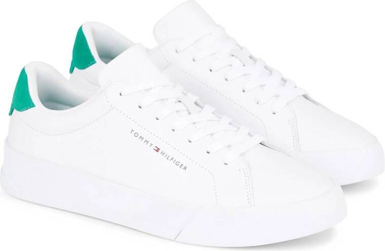 Tommy Hilfiger leren sneakers wit groen