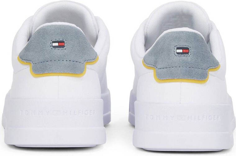 Tommy Hilfiger leren sneakers wit lichtblauw