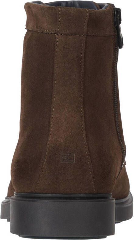 Tommy Hilfiger suède veterboots donkerbruin