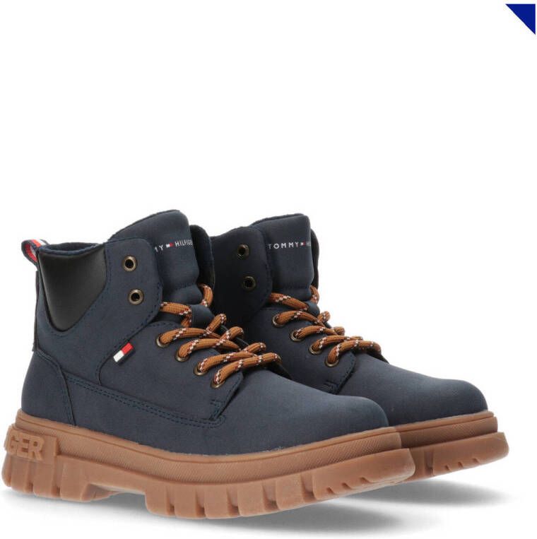 Tommy Hilfiger veterboots donkerblauw