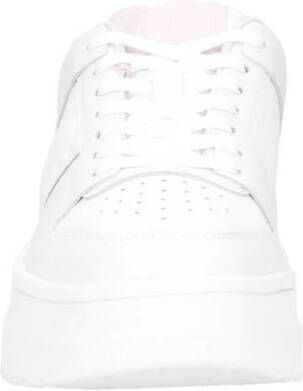 Tommy Jeans Brooklyn leren sneakers wit lichtroze