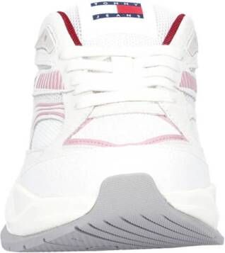 Tommy Jeans chunky suède sneakers wit roze rood