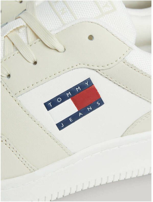 Tommy Jeans leren sneakers beige wit