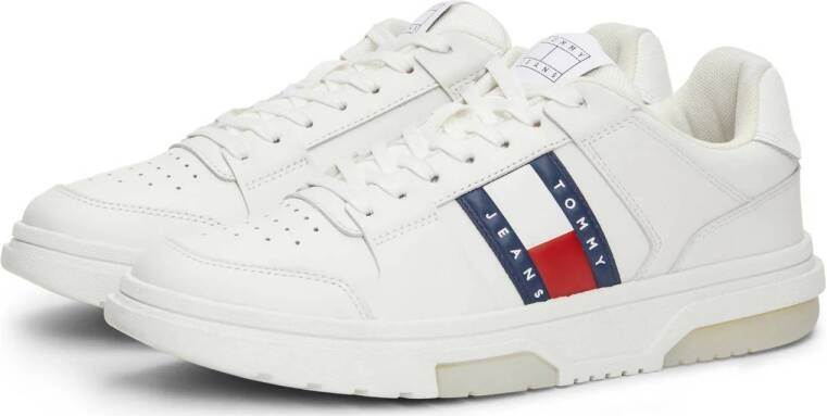 Tommy Jeans leren sneakers ecru