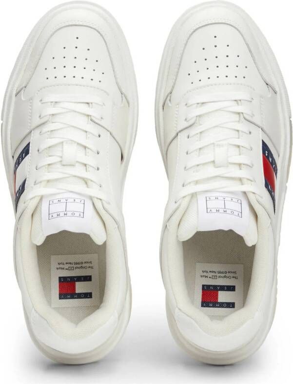 Tommy Jeans leren sneakers ecru