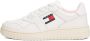 TOMMY JEANS Tommy Hilfiger Retro Basket Essential dames sneaker Wit roze - Thumbnail 6