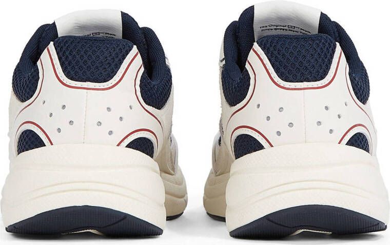 Tommy Jeans leren sneakers wit donkerblauw