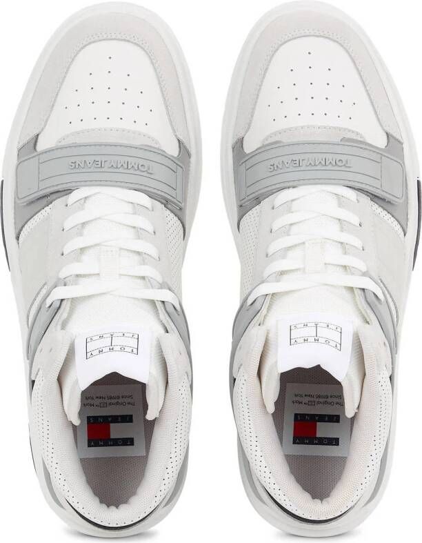 Tommy Jeans leren sneakers wit grijs