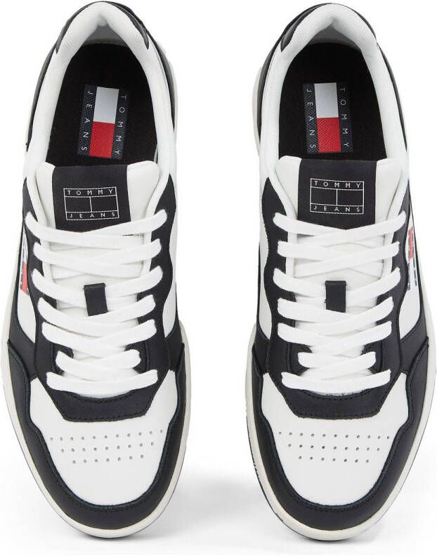 Tommy Jeans leren sneakers zwart wit