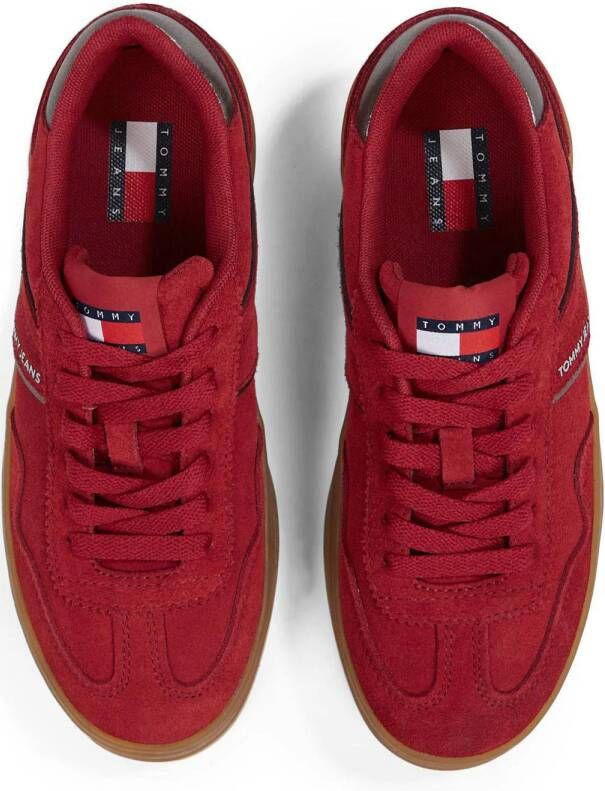 Tommy Jeans The Greenwich platform suède sneakers rood