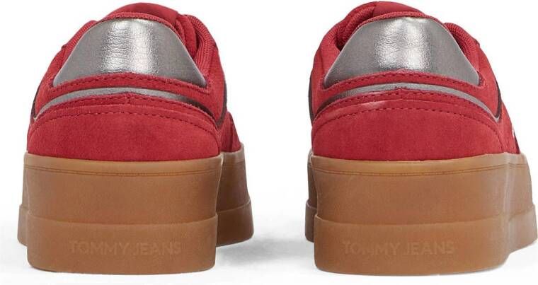 Tommy Jeans The Greenwich platform suède sneakers rood