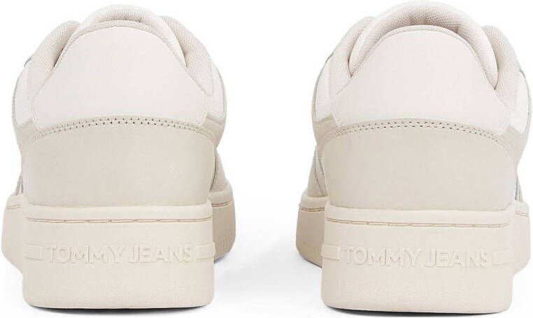 Tommy Jeans TJM Retro Basketess leren sneakers ecru