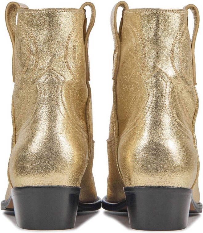 Toral leren cowboylaarzen goud metallic