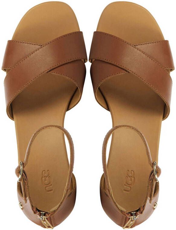 UGG Eugenia leren sleehakken cognac