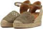 Unisa Espadrilles Dames Damesschoenen Leer Sleehak Hoogte 6 cm Cadal combi Brons - Thumbnail 2