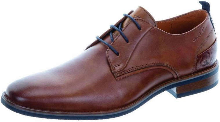 Van Lier Amalfi leren veterschoenen cognac