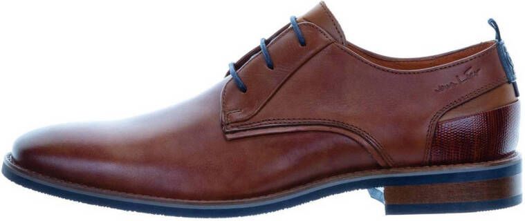 Van Lier Amalfi leren veterschoenen cognac