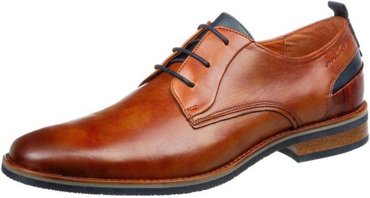 Van Lier Amalfi leren veterschoenen cognac