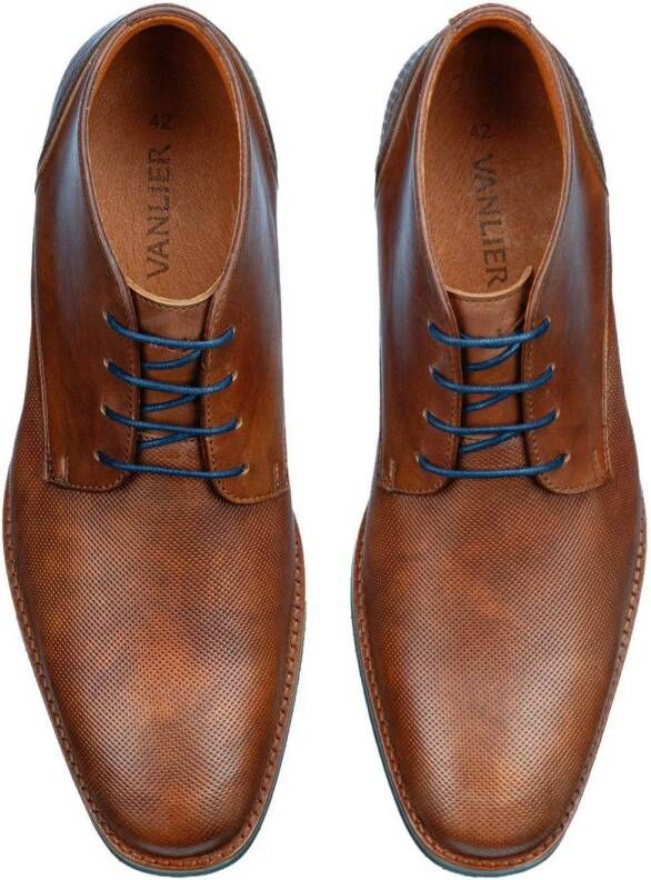 Van Lier Amalfi leren veterschoenen cognac