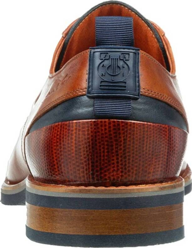 Van Lier Amalfi leren veterschoenen cognac