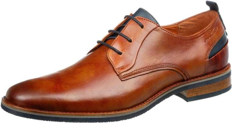 Van Lier Amalfi leren veterschoenen cognac