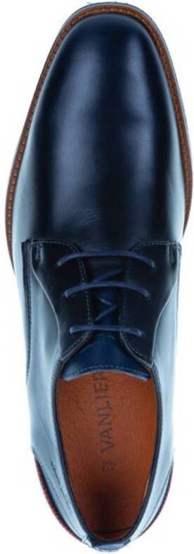 Van Lier Amalfi leren veterschoenen donkerblauw