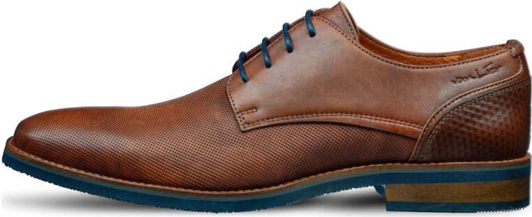 Van Lier Amalfi leren veterschoenen licht cognac