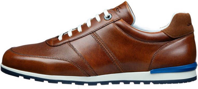 Van Lier Anzano leren sneakers bruin cognac