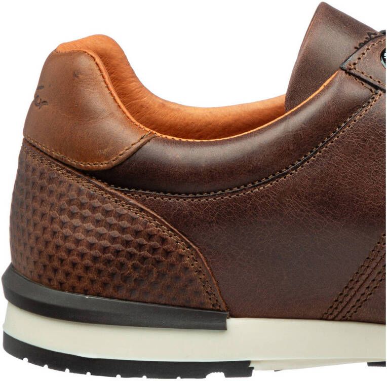 Van Lier Anzano leren sneakers bruin cognac