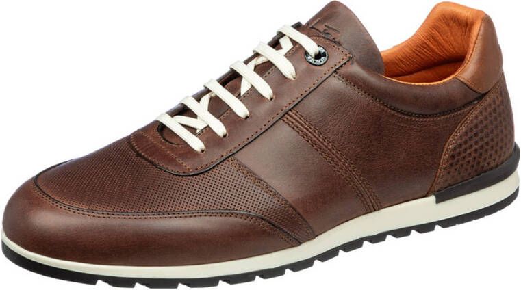 Van Lier Anzano leren sneakers bruin cognac